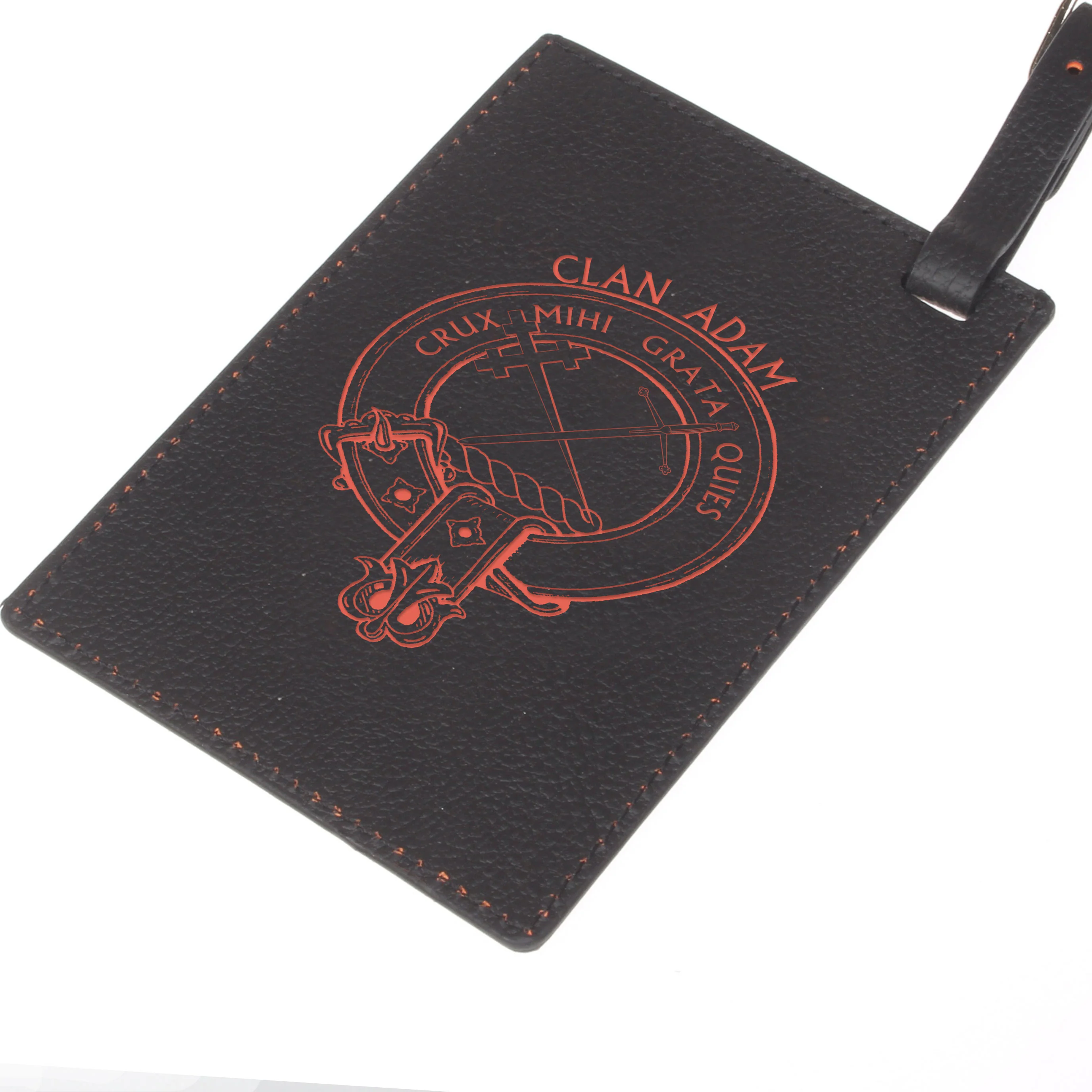 Adam Clan Crest Engraved PU Leather Luggage Tag