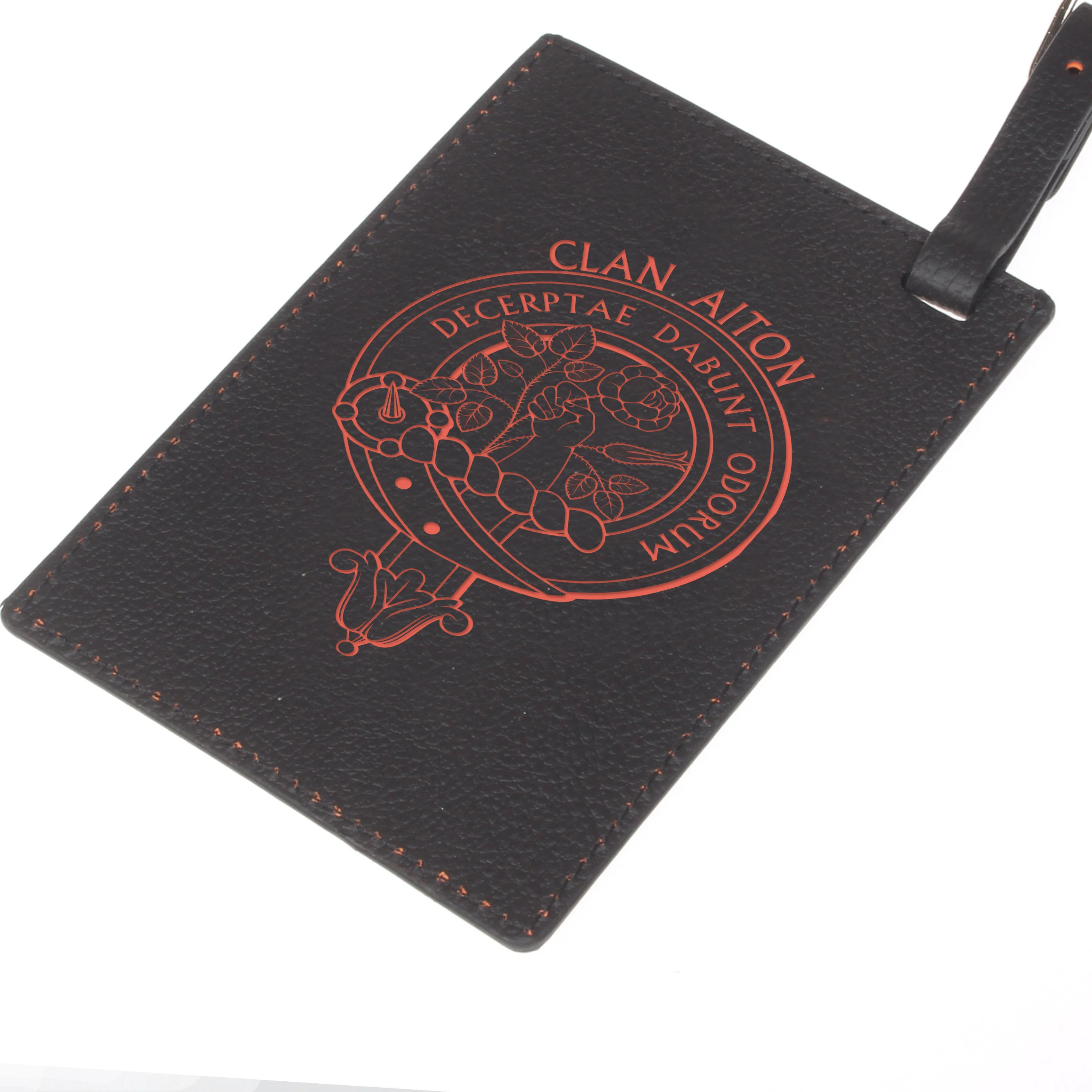 Aiton Clan Crest Engraved PU Leather Luggage Tag