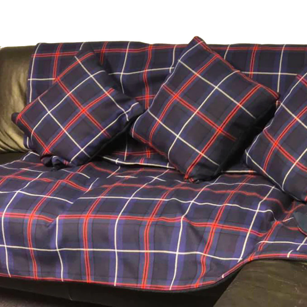 American National Fleece lined Tartan Throw and Three Cushion Cover Set - Image 2