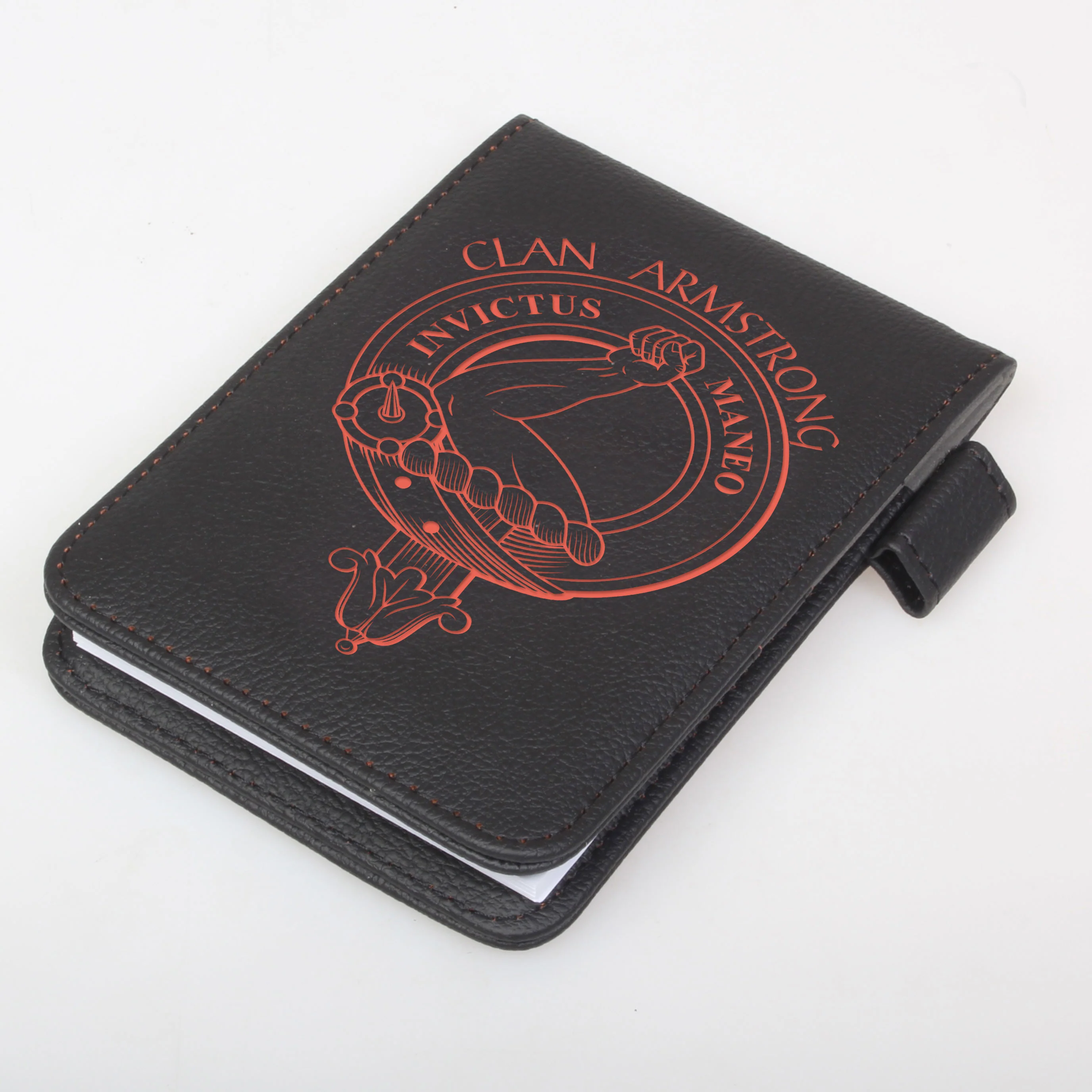 Armstrong Clan Crest Engraved Leather Small Notebook