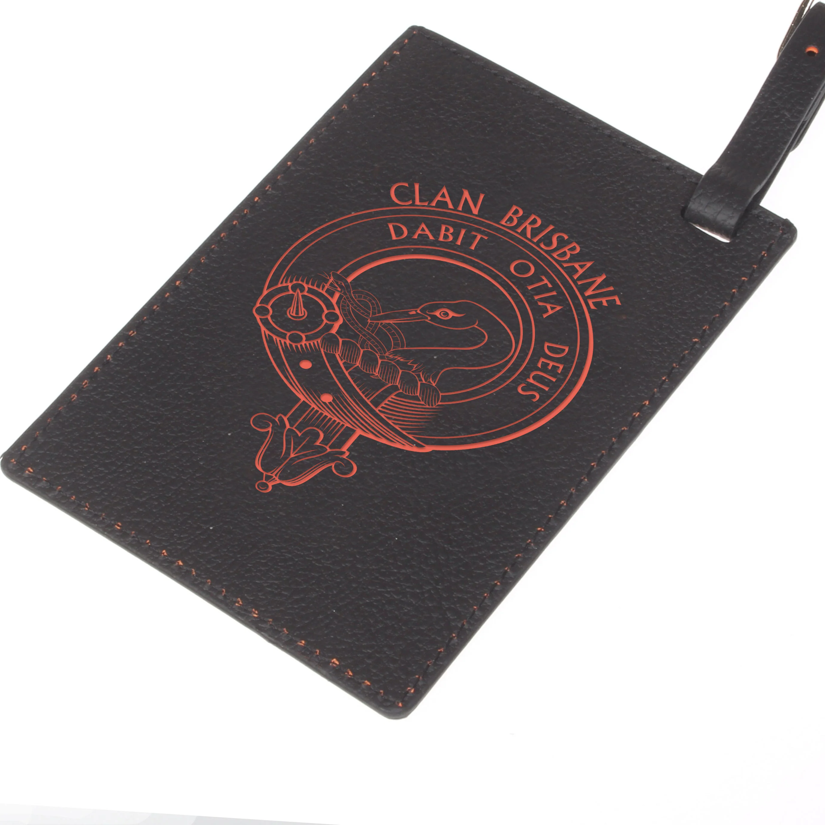 Brisbane Clan Crest Engraved PU Leather Luggage Tag