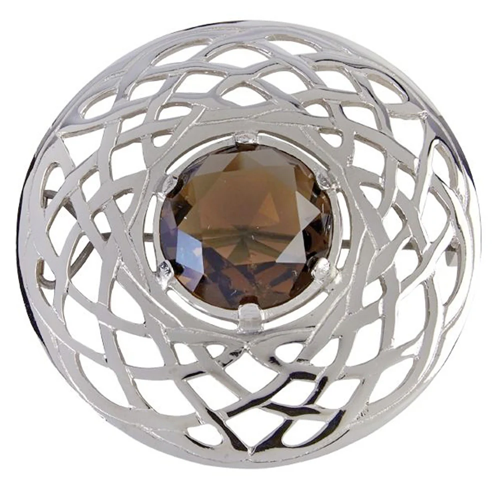 Celtic Plaid Brooch With Stone - Image 2