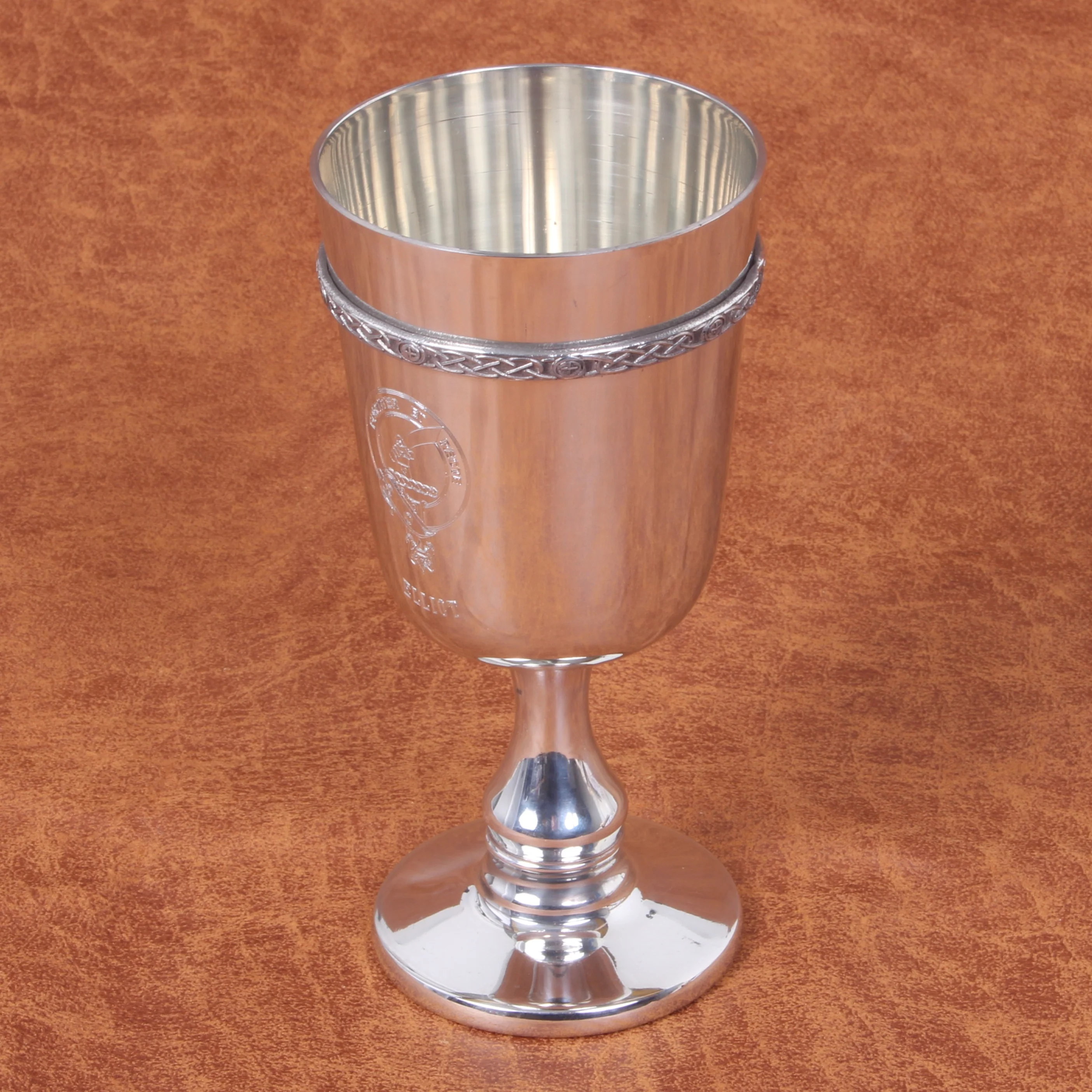 Clan Crest Engraved Celtic Band Pewter Goblet - Image 2