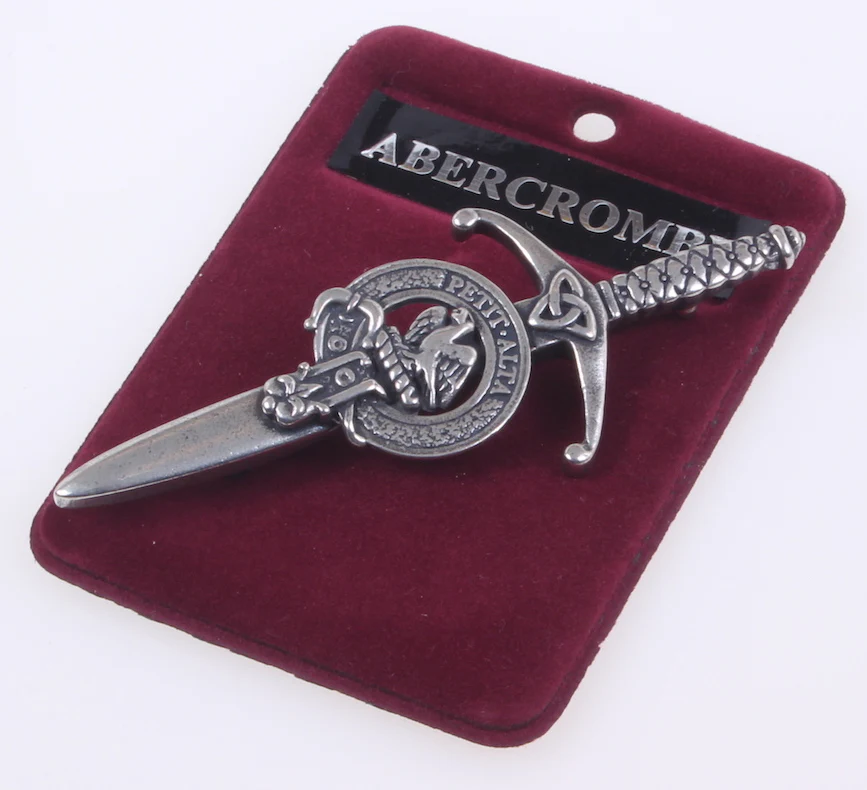 Clan Crest Pewter Kilt Pin with Abercrombie Crest
