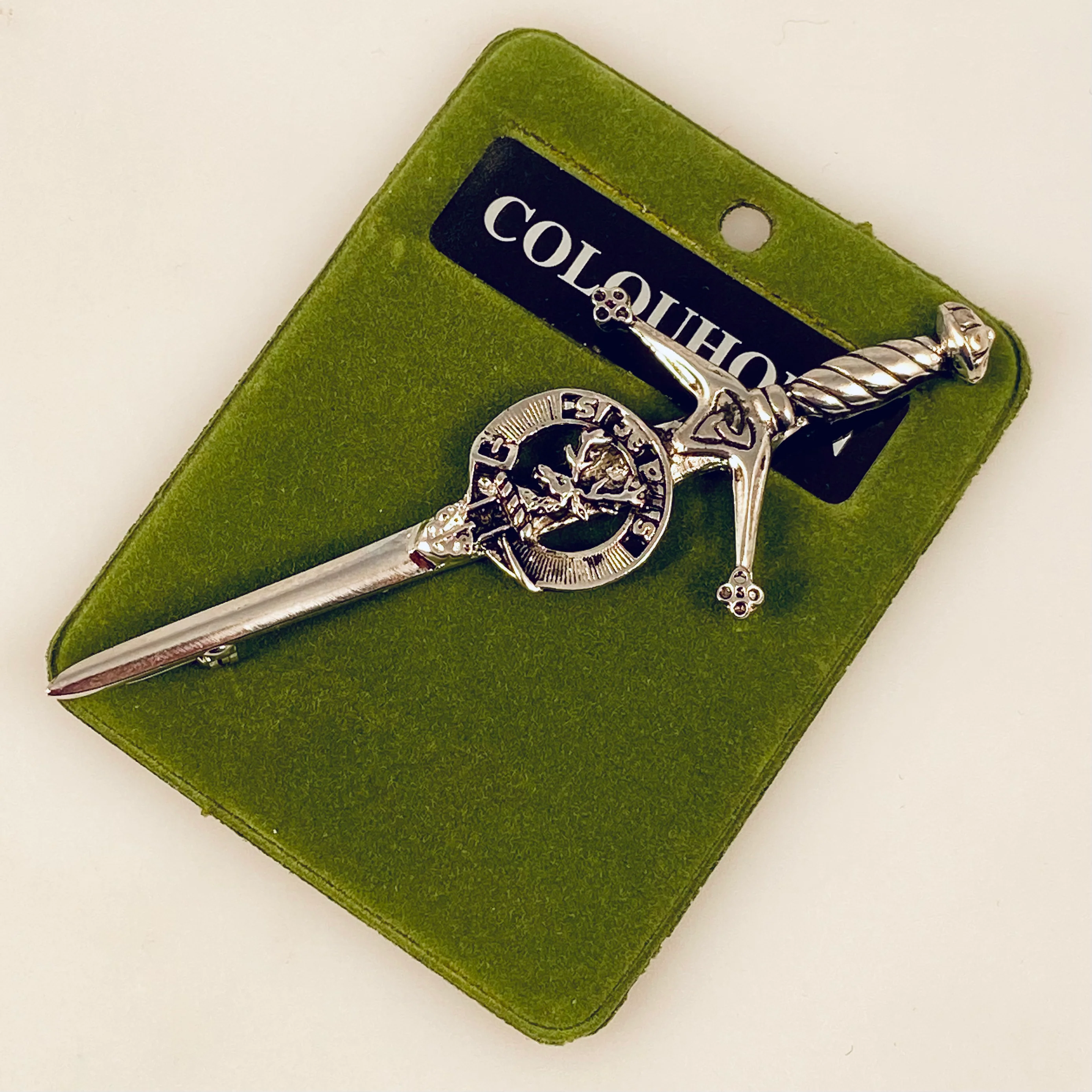 Clan Crest Pewter Kilt Pin with Colquhoun Crest