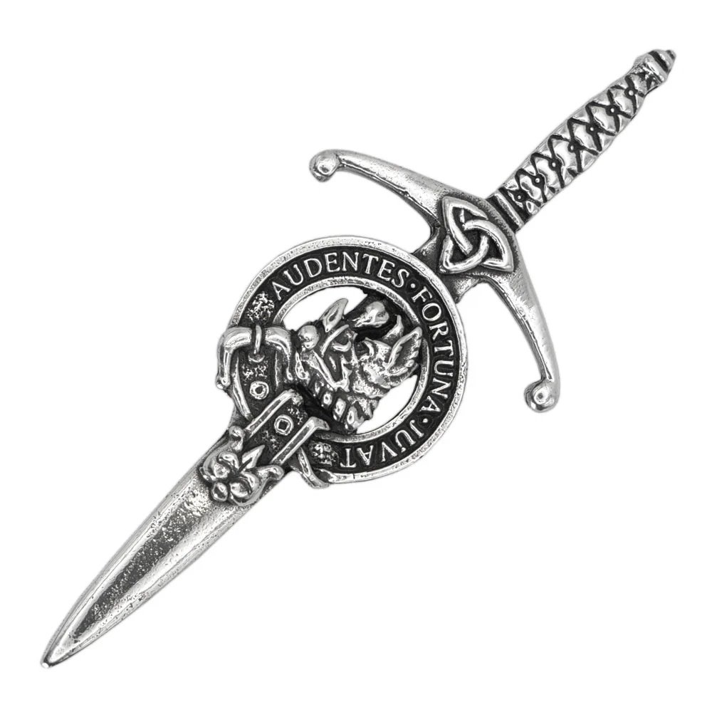 Clan Crest Pewter Kilt Pin with MacKinnon Crest