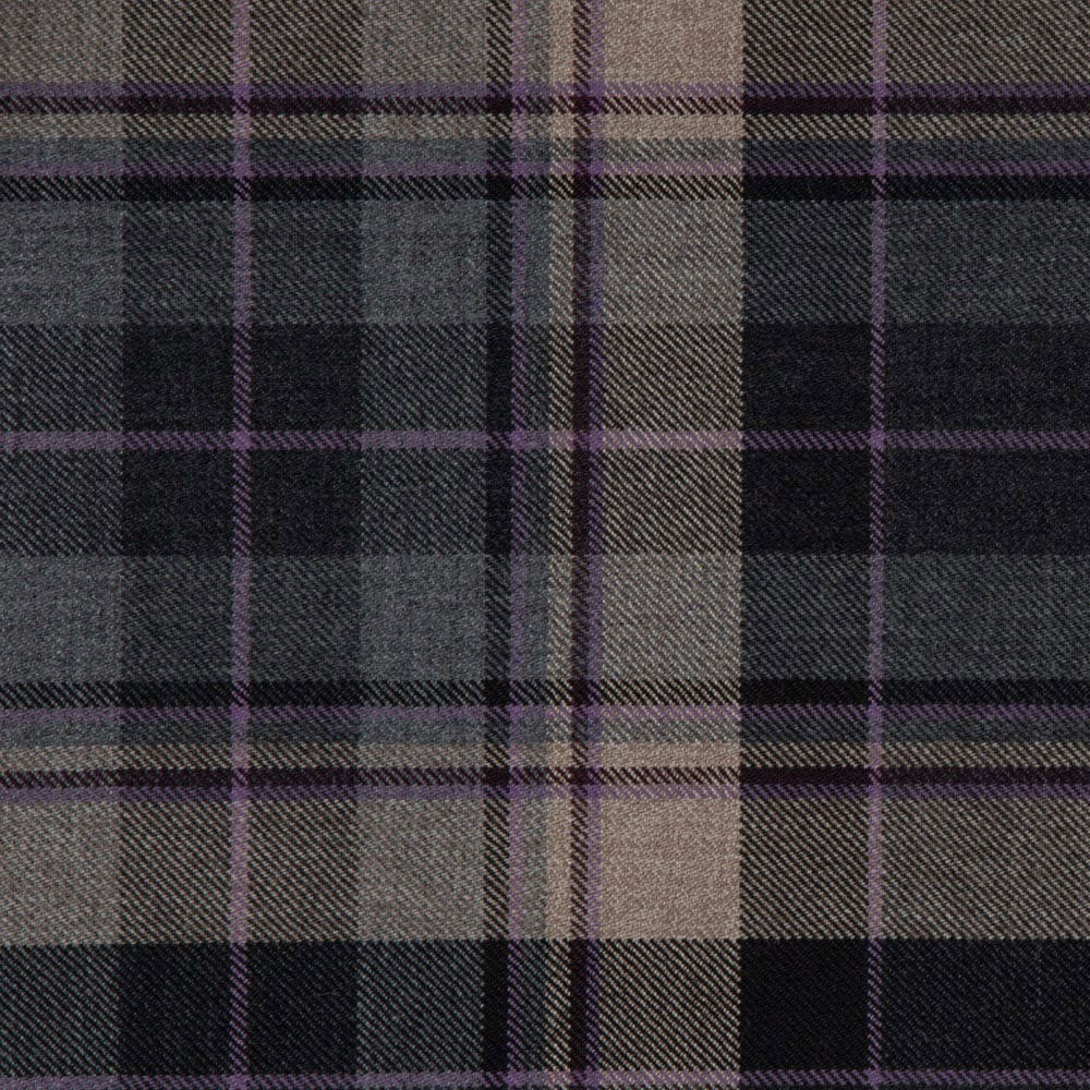 Clunie Burn Charcoal - medium weight  tartan - sold by the meter
