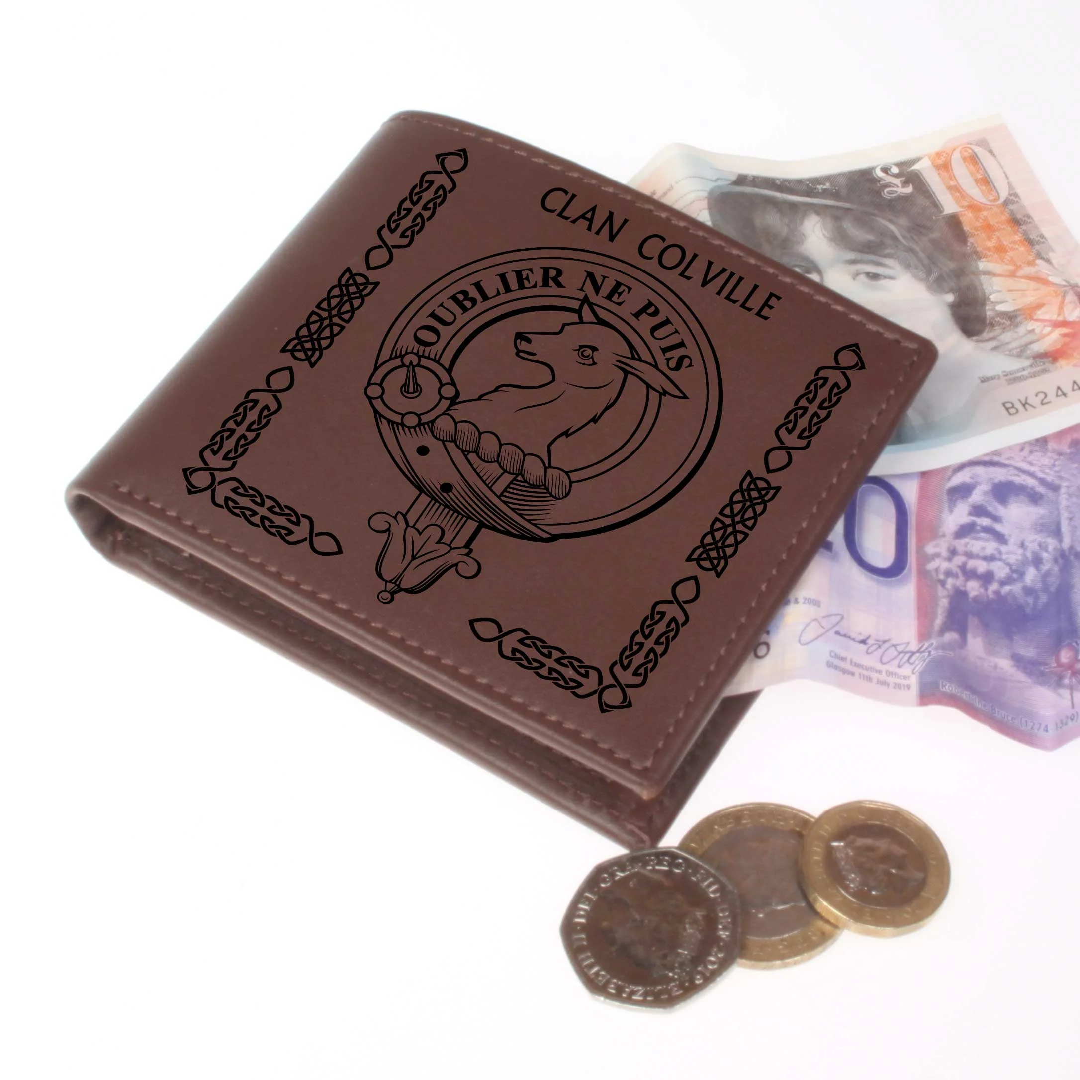 Colville Clan Crest Real Leather Wallet