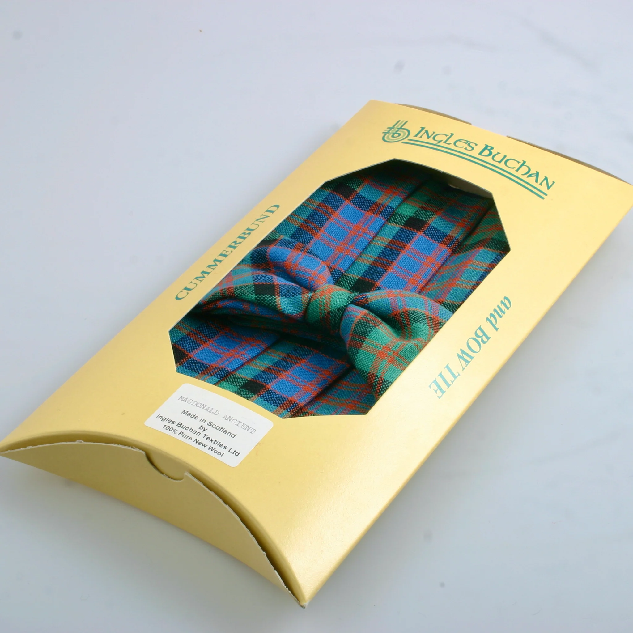 Cummerbund and Wing Collar Bow Tie set in MacDonald Ancient Tartan - Image 2
