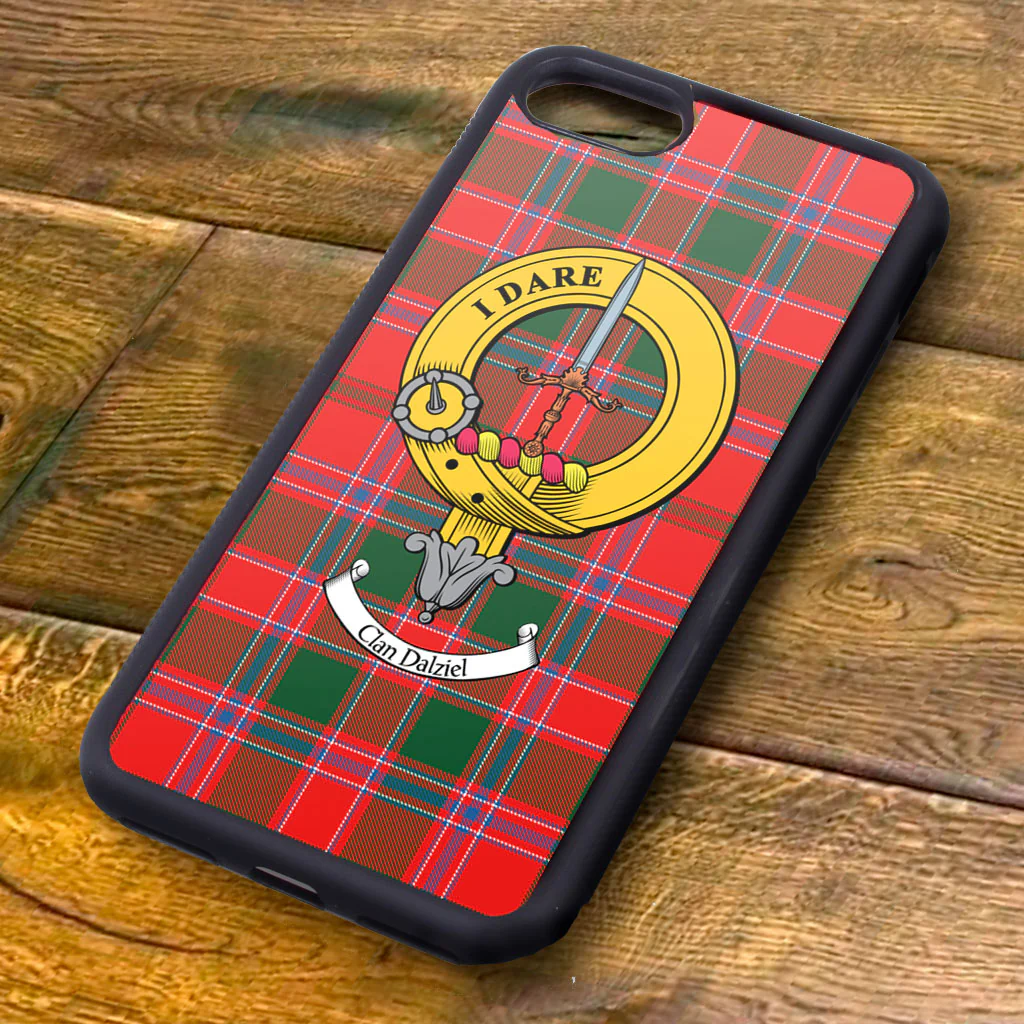 Dalziel Tartan and Clan Crest iPhone Rubber Case