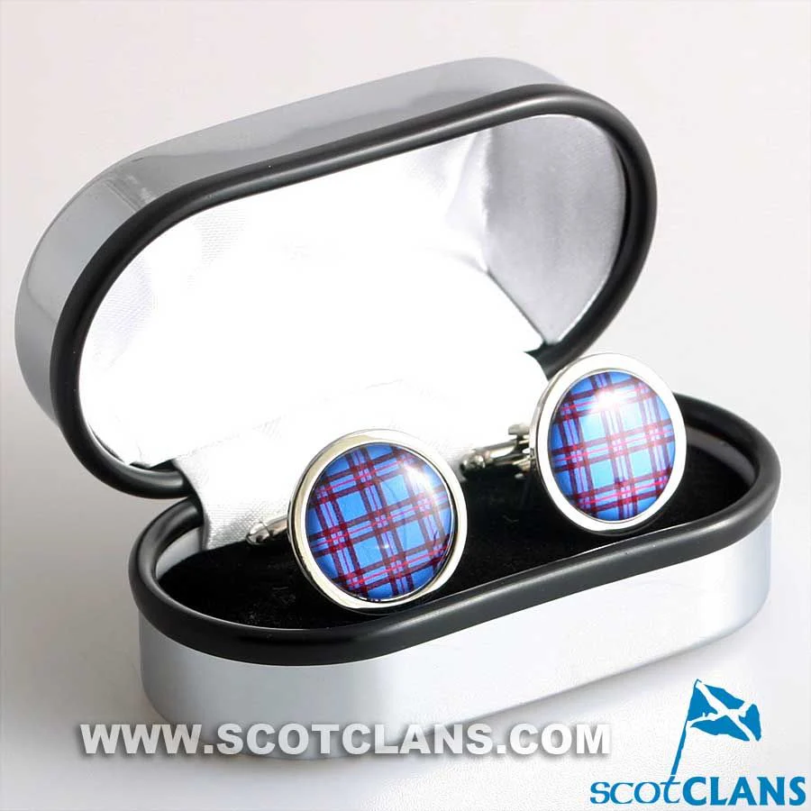 Elliot Modern Tartan Cufflinks - Choose Your Shape - Image 2