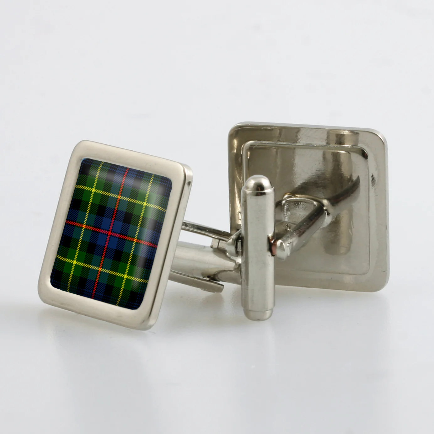 Farquharson Modern Tartan Cufflinks - Choose Your Shape - Image 2
