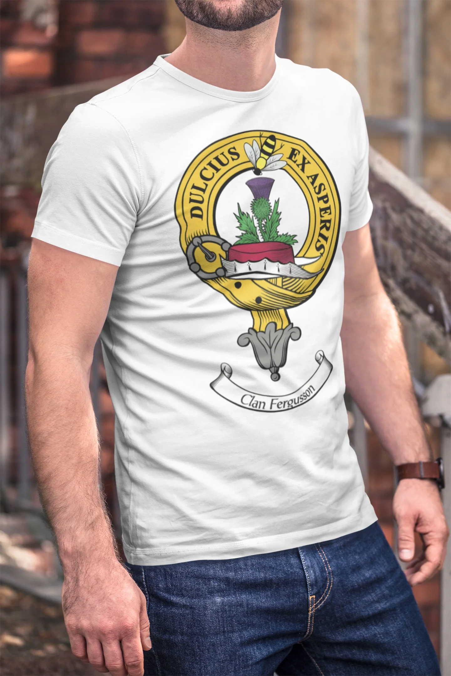 Ferguson Clan Crest Men's T-Shirt - Unique Design, Vibrant Colors, Sizes S-3XL
