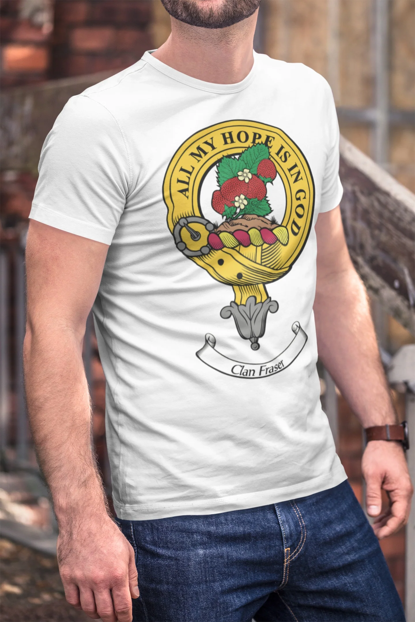 Fraser Clan Crest Gents T-Shirt - Comfortable Tee with Vibrant Graphics for Scottish Heritage