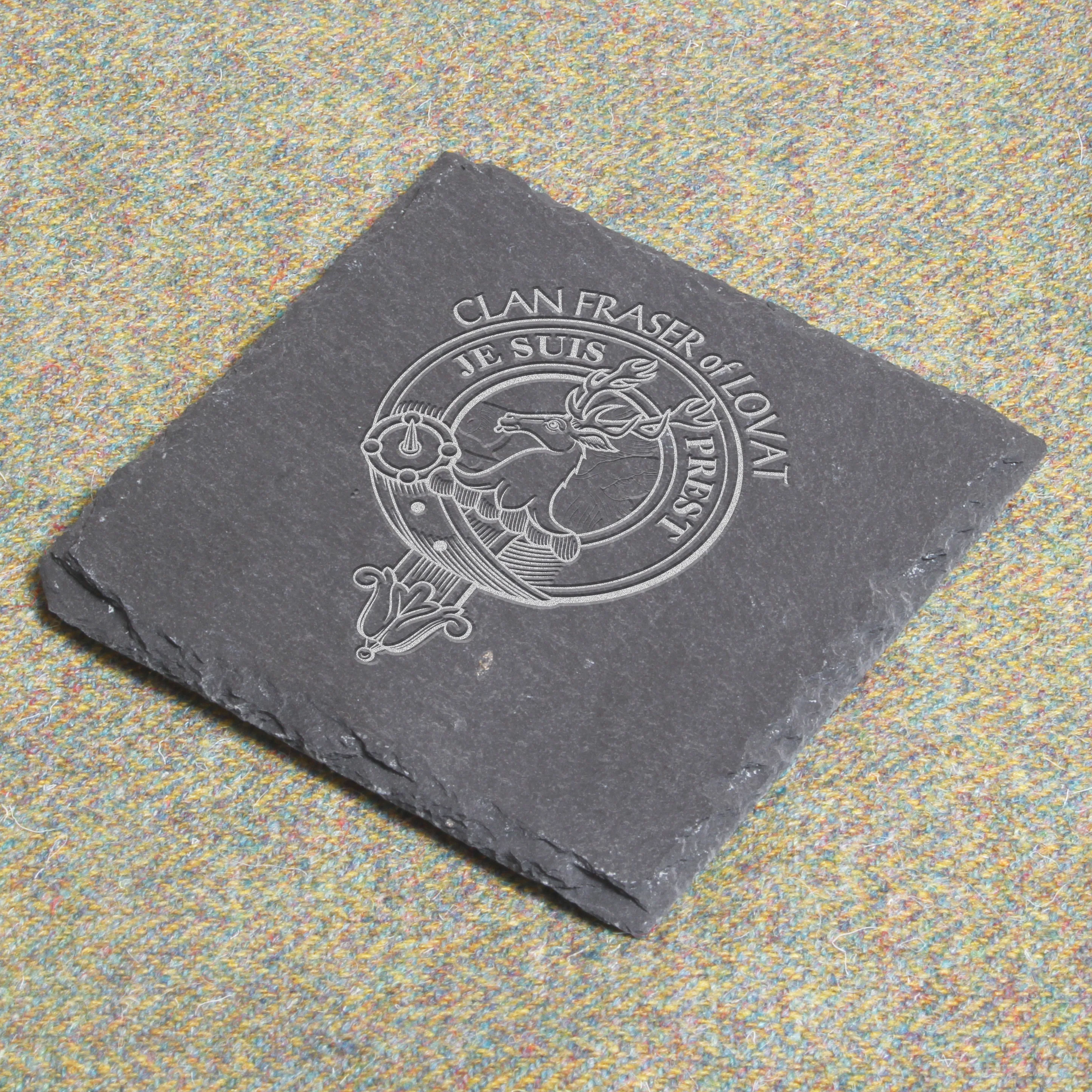 Fraser of Lovat Clan Crest Slate Coaster