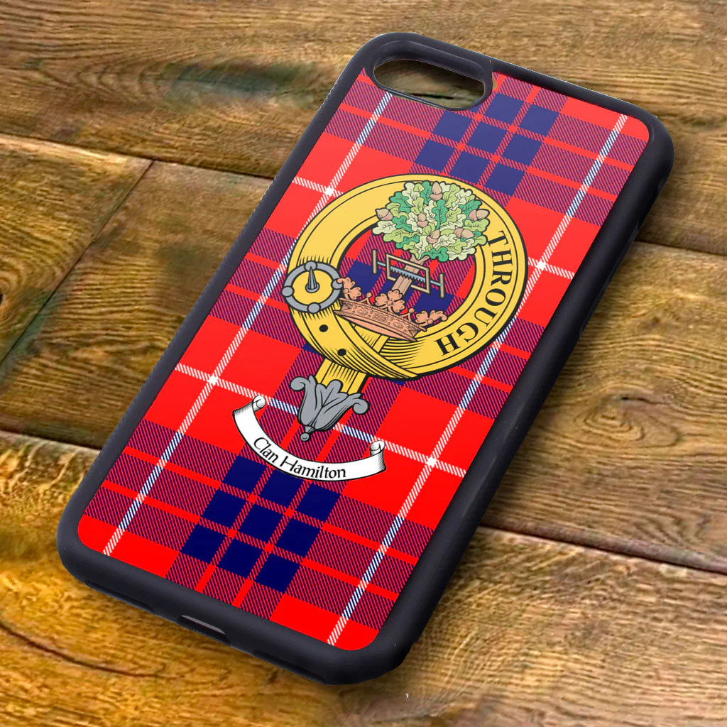 Hamilton Tartan and Clan Crest iPhone Rubber Case
