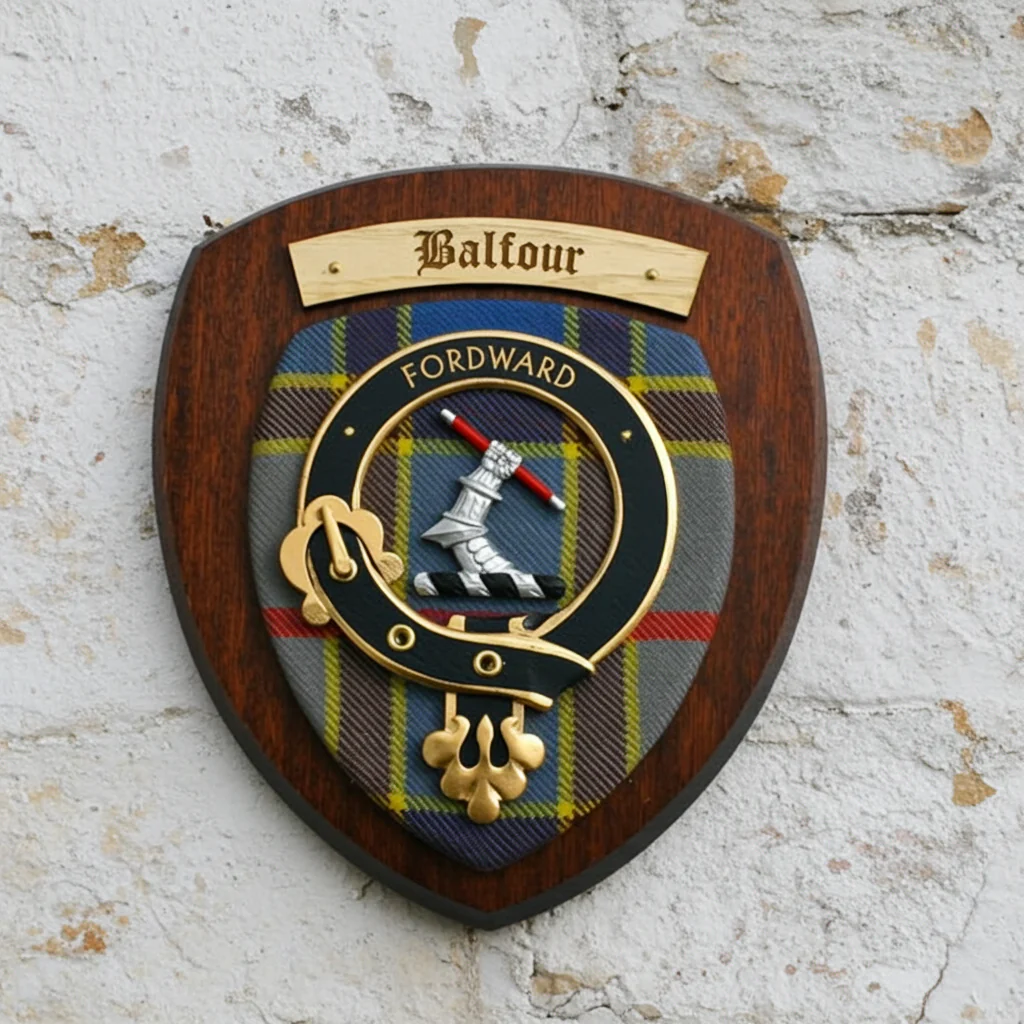 Handmade Clan Crest Plaque on Real Tartan