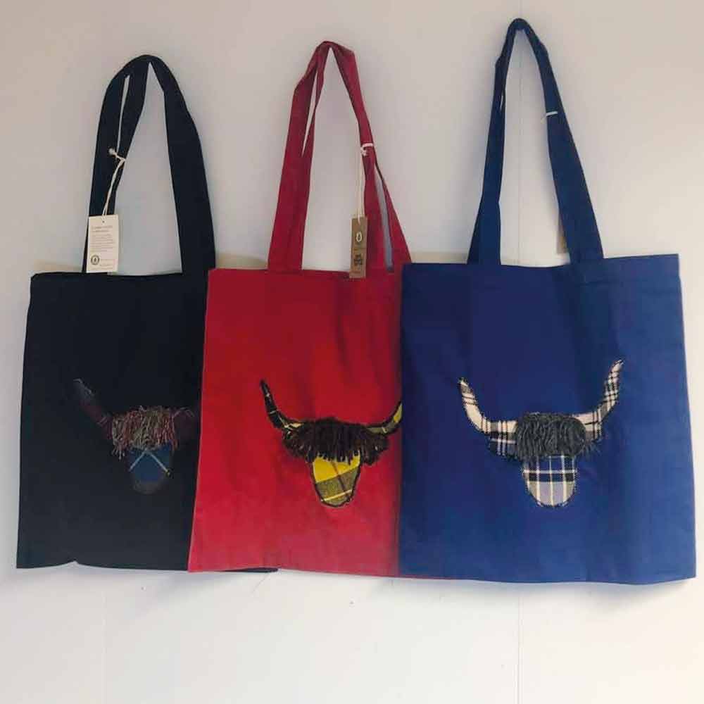 Highland Cow Tote Bag in MacLeod of Lewis Modern Tartan - Image 4