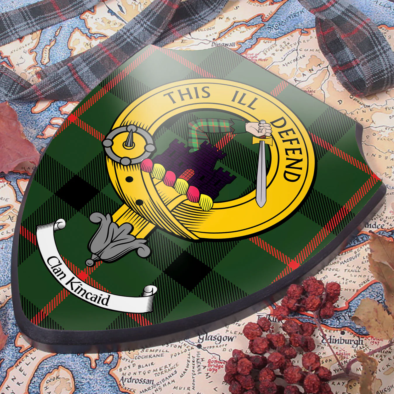 Kincaid Clan Crest Printed Wall Plaque - Custom Made