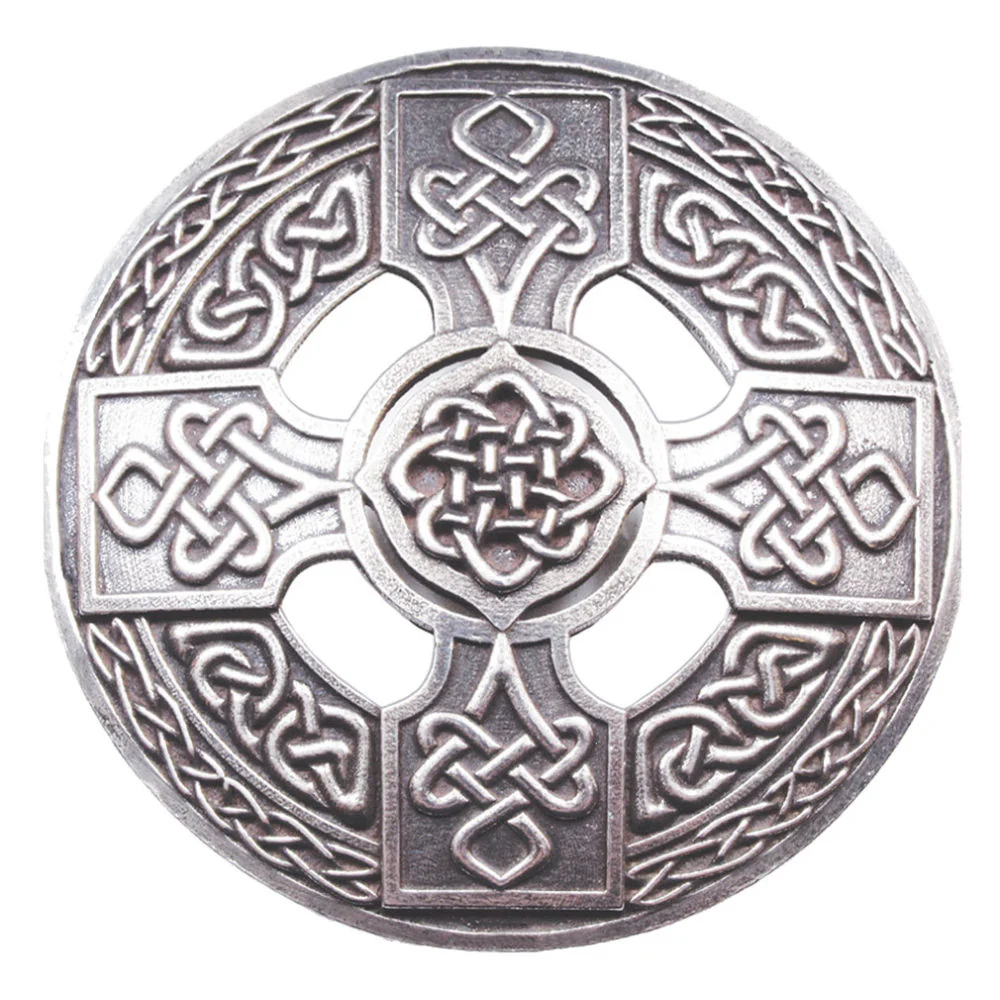 Celtic Cross Plaid Brooch