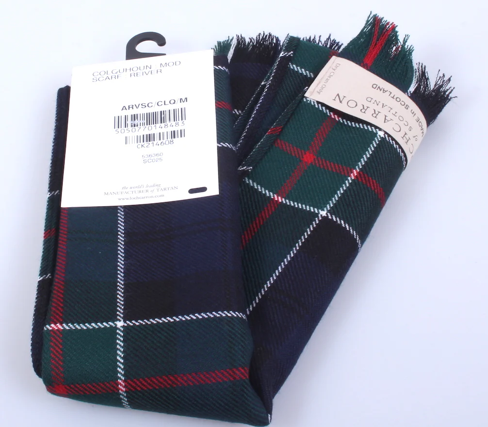 Luxury Lightweight Scarf in Colquhoun Modern Tartan - Image 2