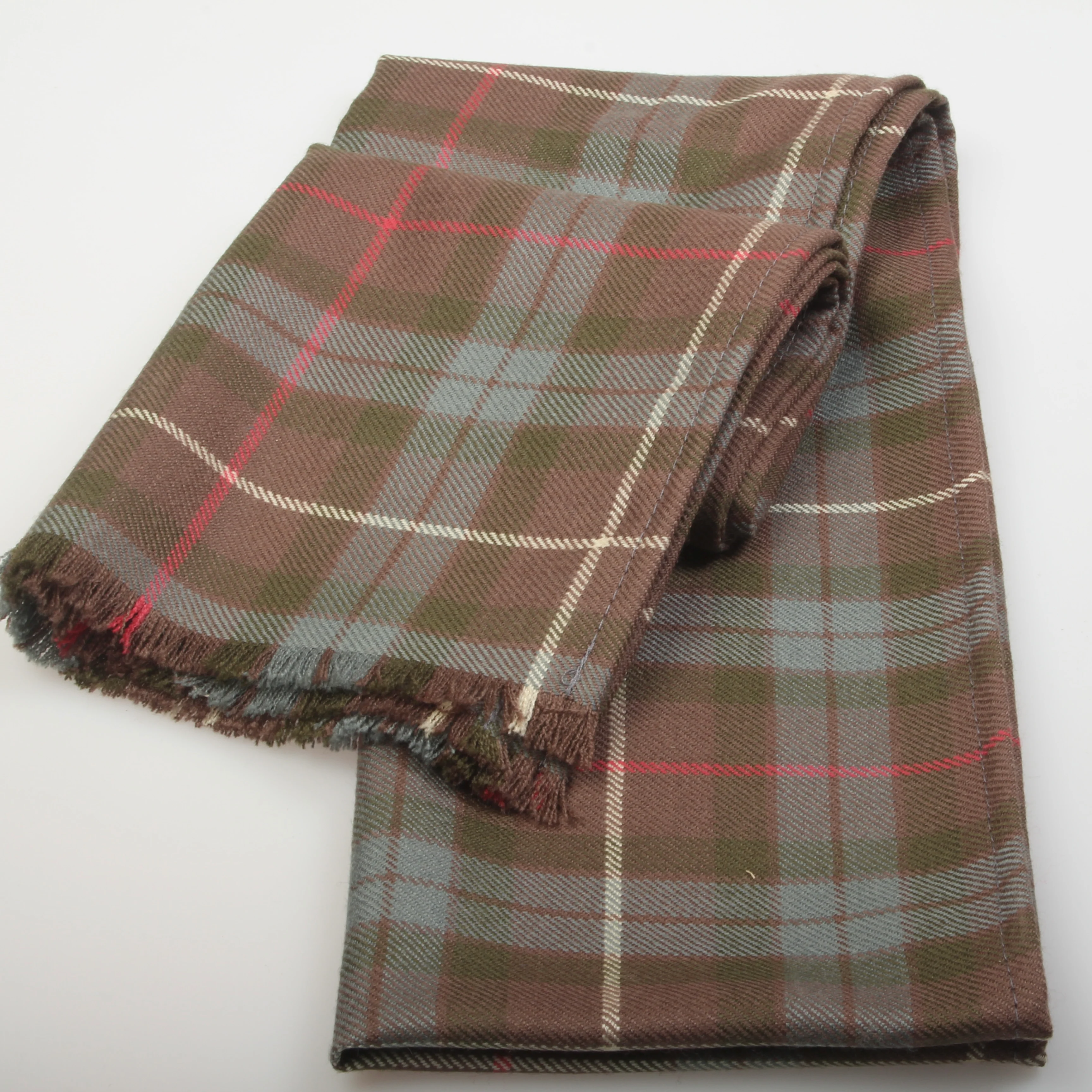 Luxury Lightweight Scarf in Fraser Hunting Weathered Tartan - Image 2