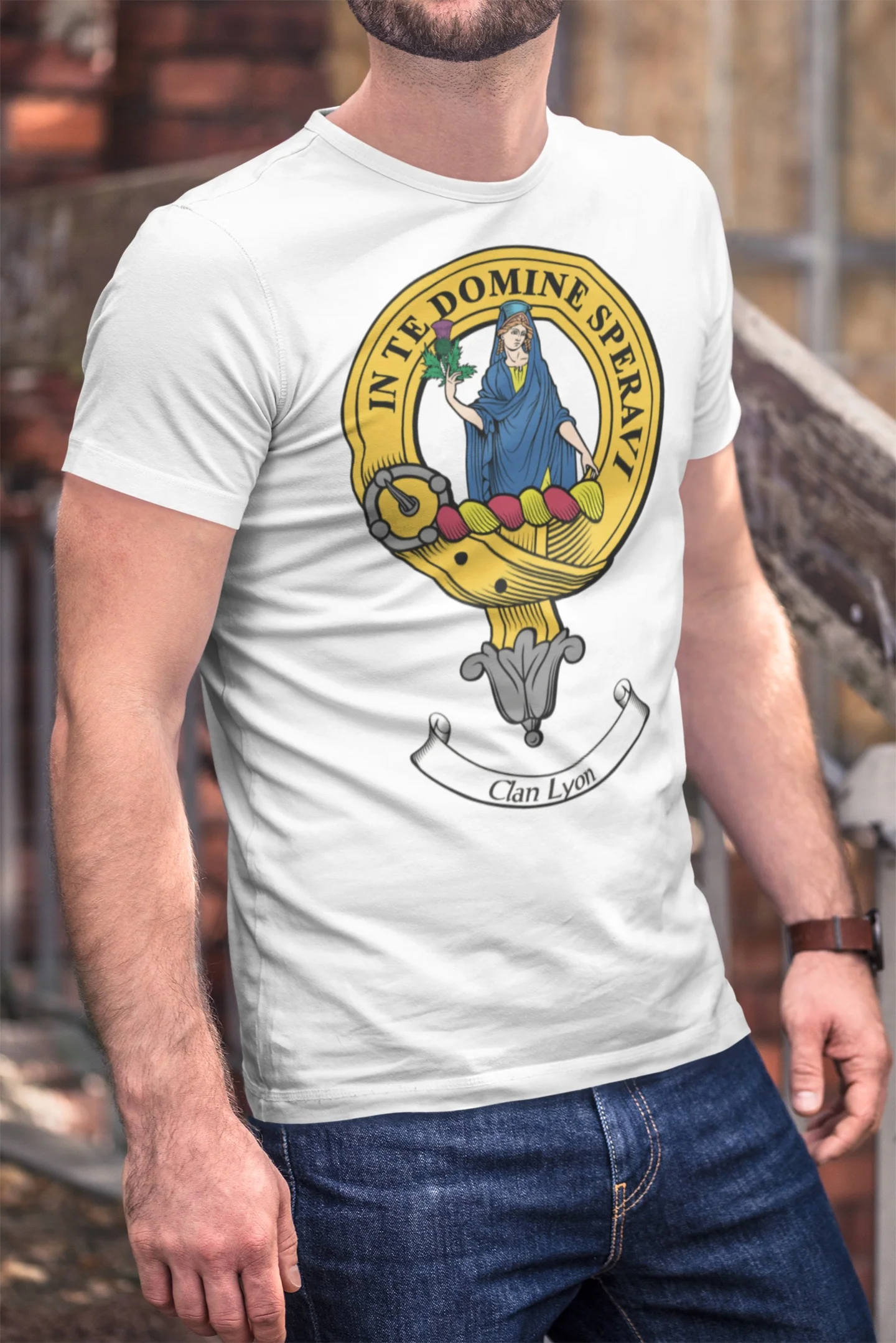 Lyon Clan Crest Gents T-Shirt – Proudly Showcase Your Heritage with Customized Design