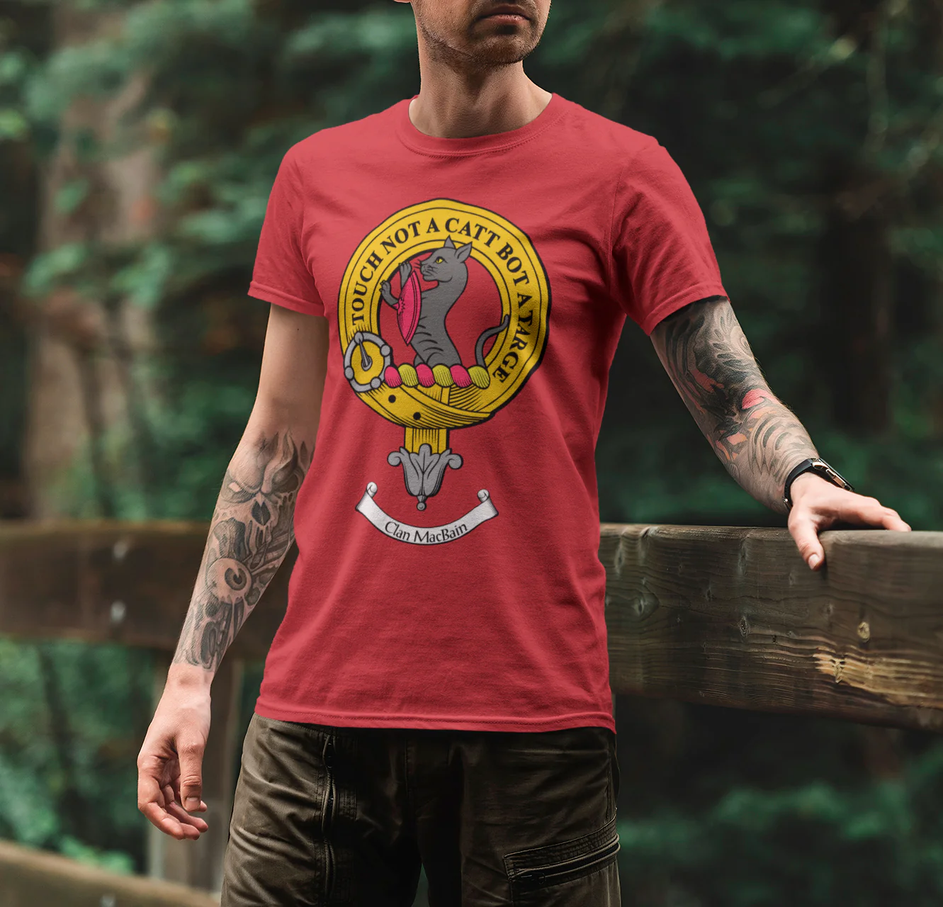 MacBean Clan Crest T-Shirt for Men - Personalized Heritage Apparel - Various Sizes Available