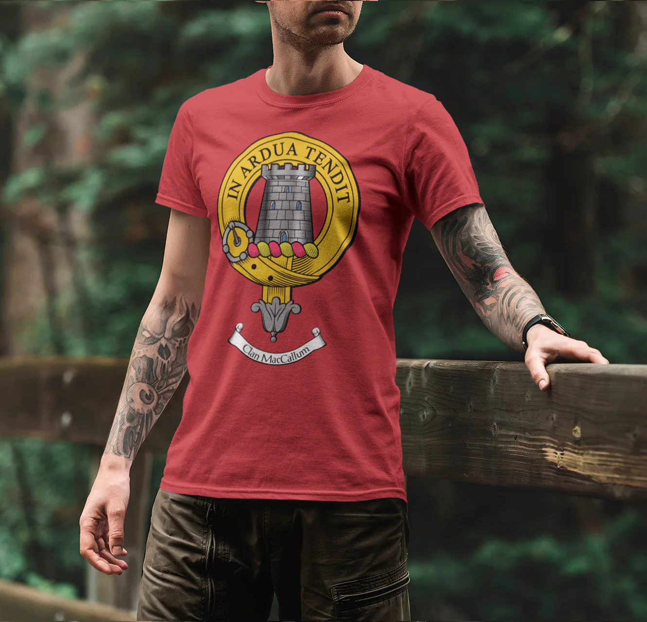 MacCallum Clan Crest Gents T-Shirt - Personalized Scottish Heritage Apparel in Multiple Sizes