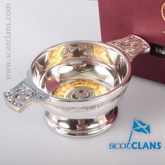 MacDonald Clan Crest Quaich with Gold Trim - Image 2