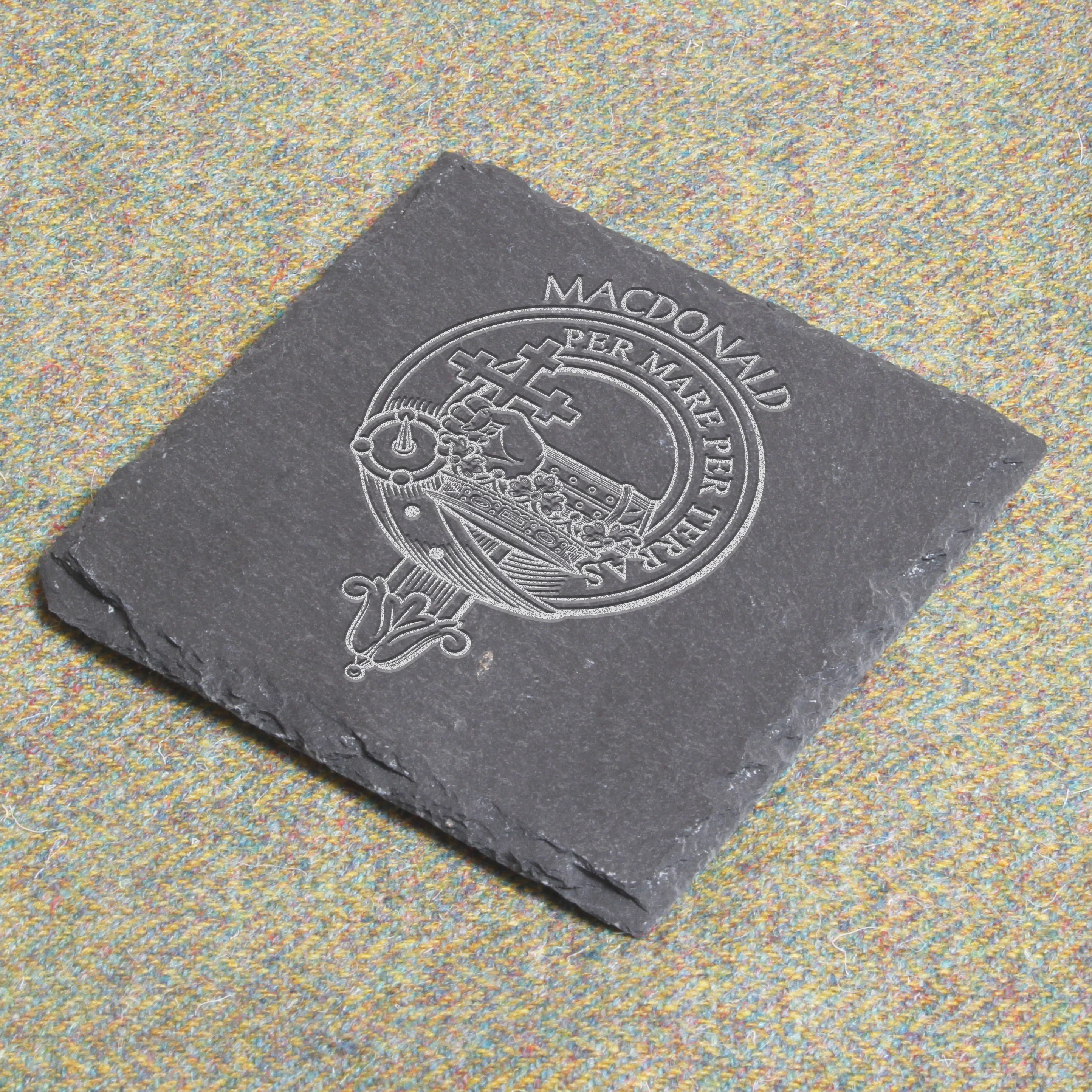 MacDonald Clan Crest Slate Coaster
