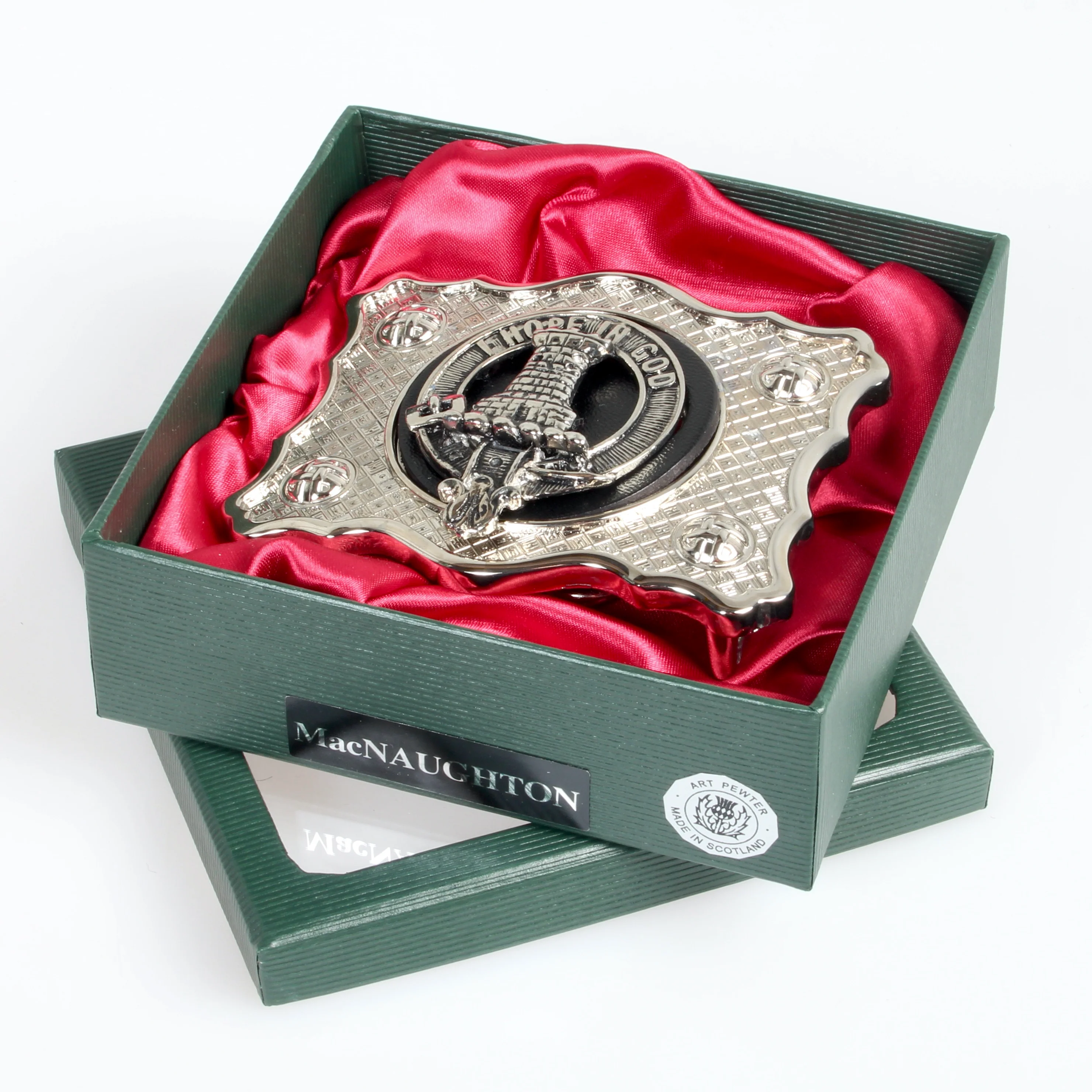 MacNaughton Pewter Clan Crest Buckle For Kilt Belts - Image 2