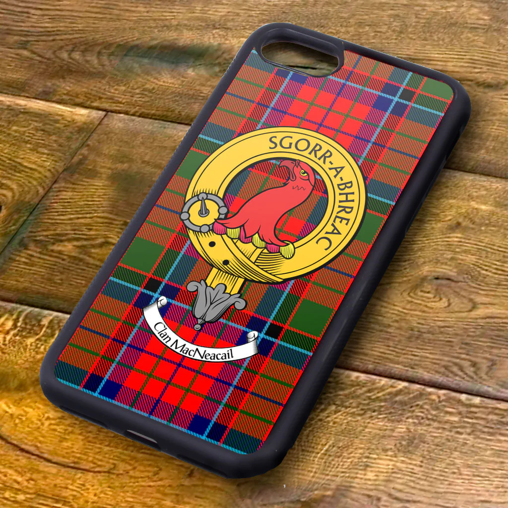 MacNeacail Tartan and Clan Crest iPhone Rubber Case