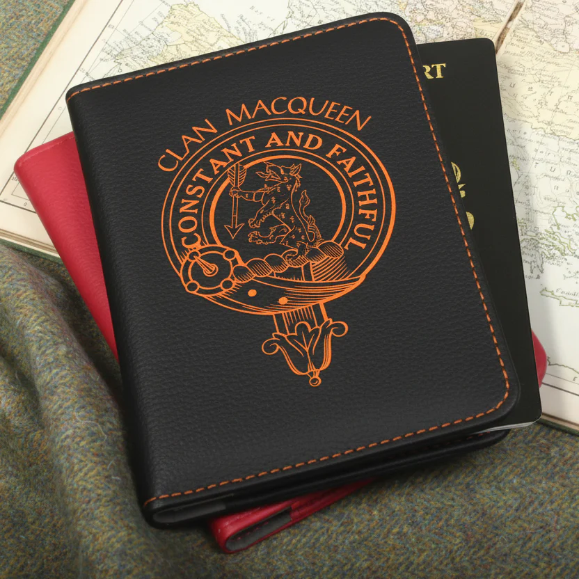 MacQueen Clan Crest Leather Passport Cover