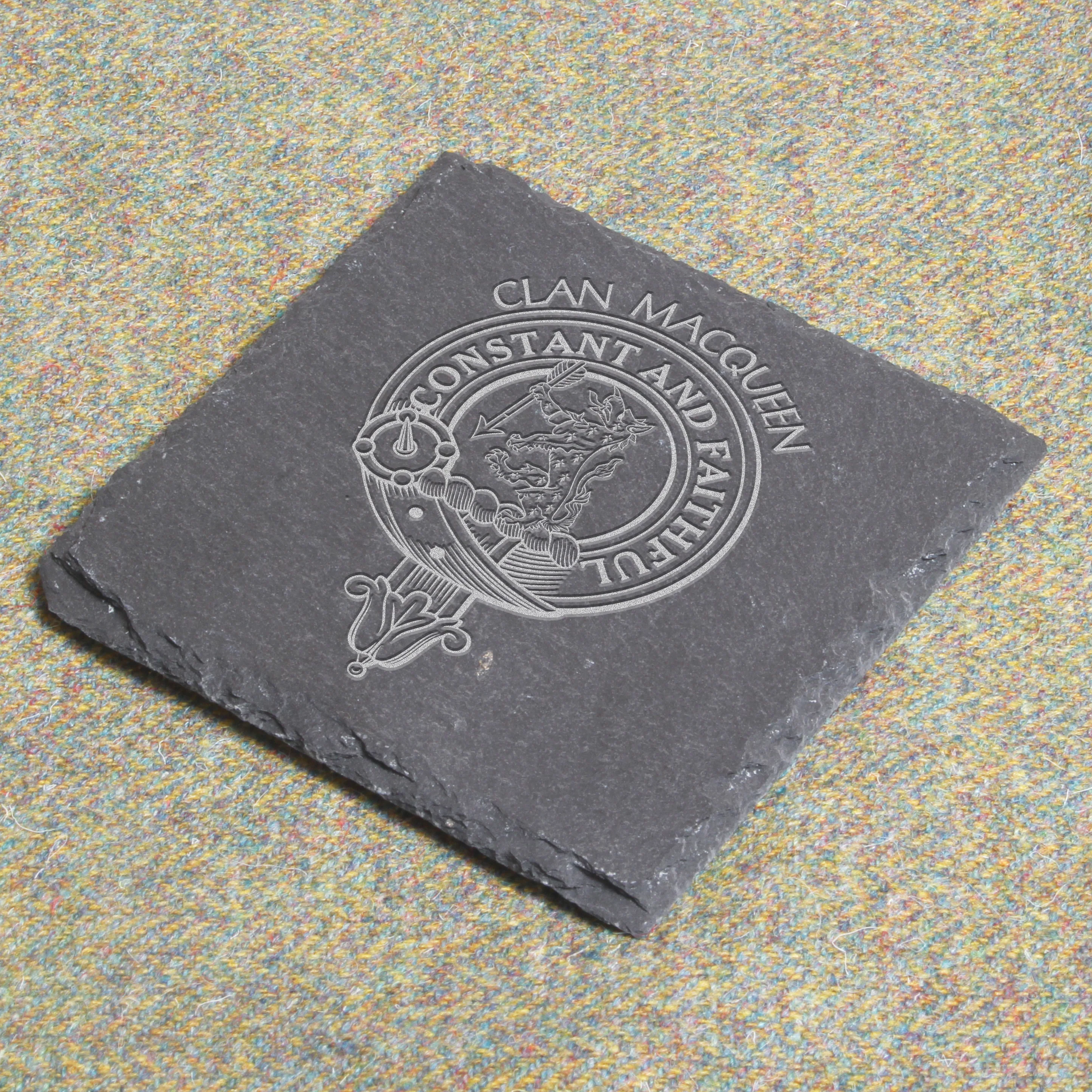 MacQueen Clan Crest Slate Coaster