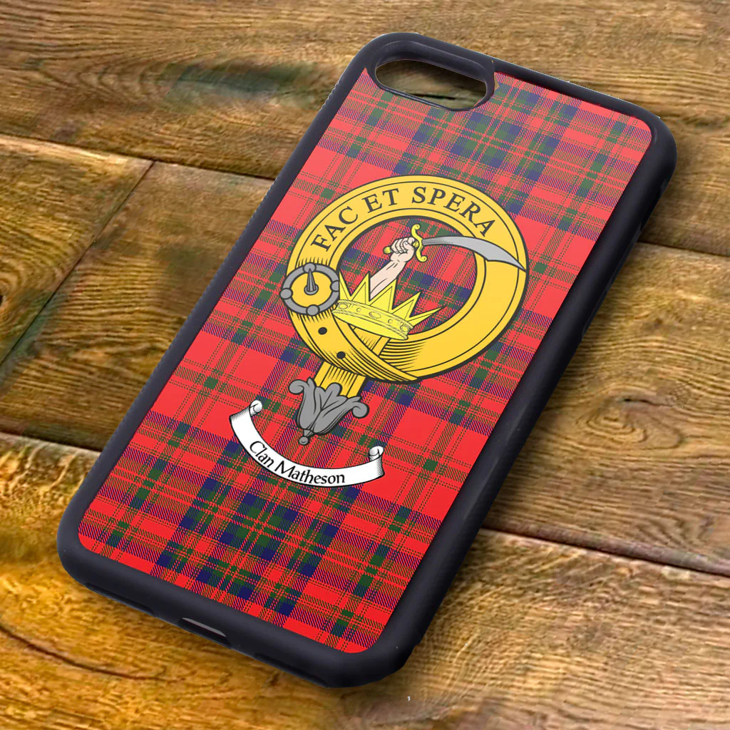 Matheson Tartan and Clan Crest iPhone Rubber Case