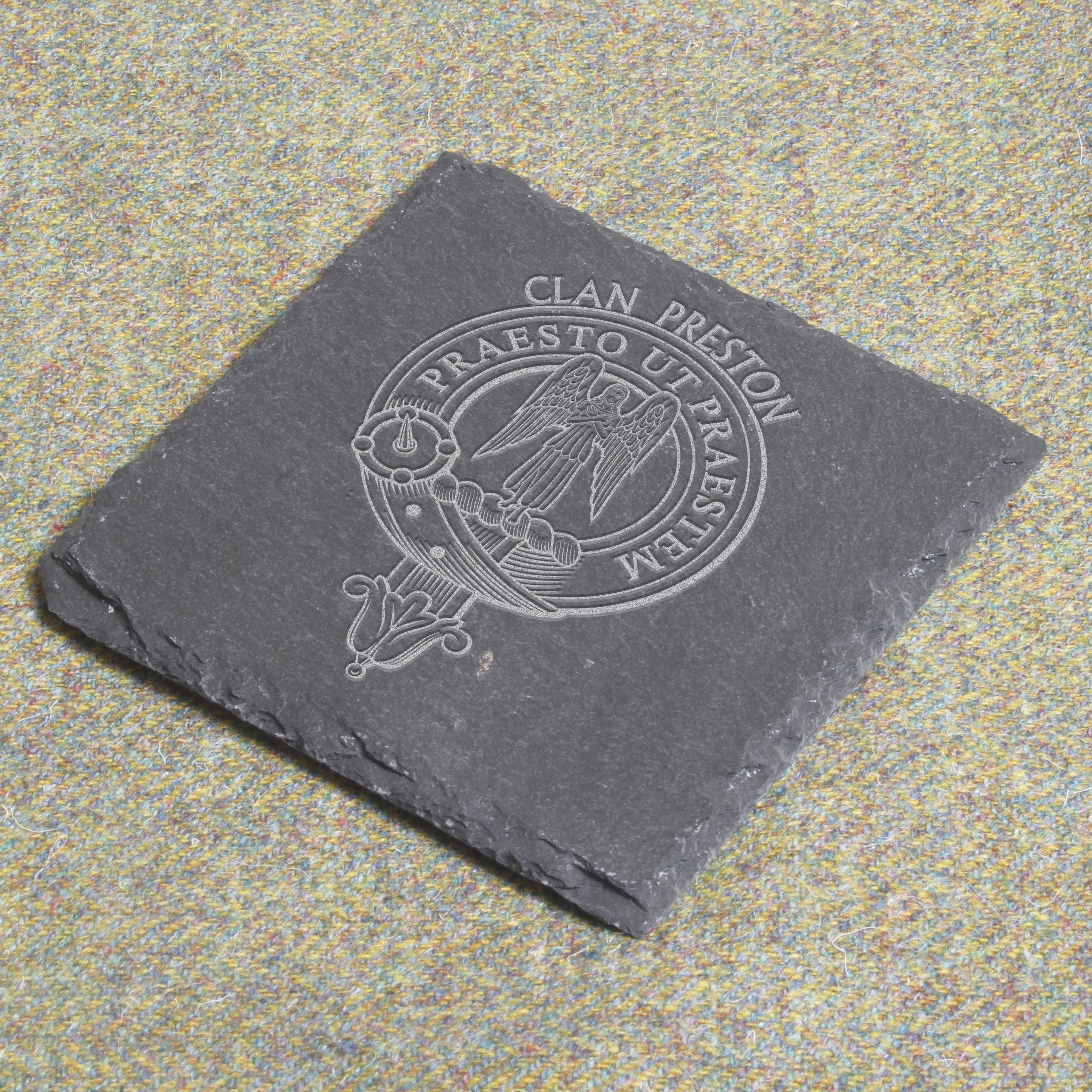 Preston Clan Crest Slate Coaster