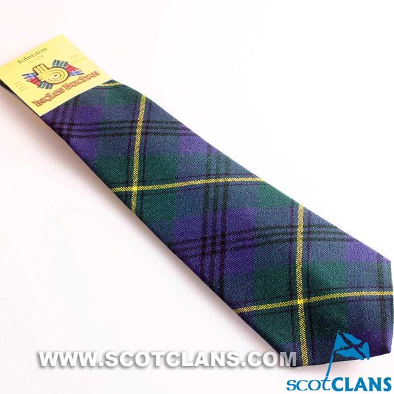 Pure Wool Tie in Johnstone Modern Tartan - Image 3