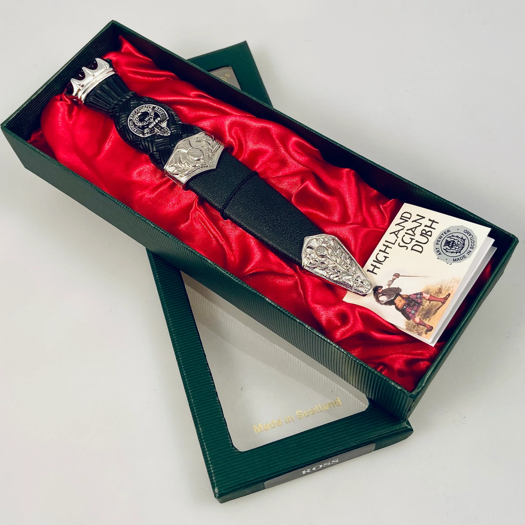 Ross Clan Crest Stone Top Thistle Design Sgian Dubh - Image 3