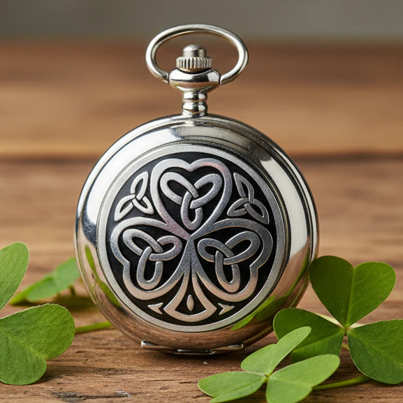 Shamrock Quartz Pocket Watch