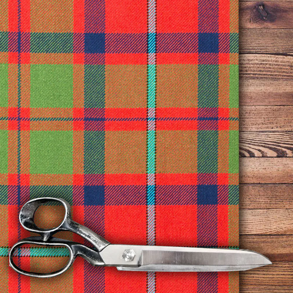 Shaw of Tordarroch Red Ancient Heavy Weight Tartan per meter