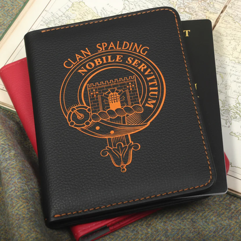 Spalding Clan Crest Leather Passport Cover