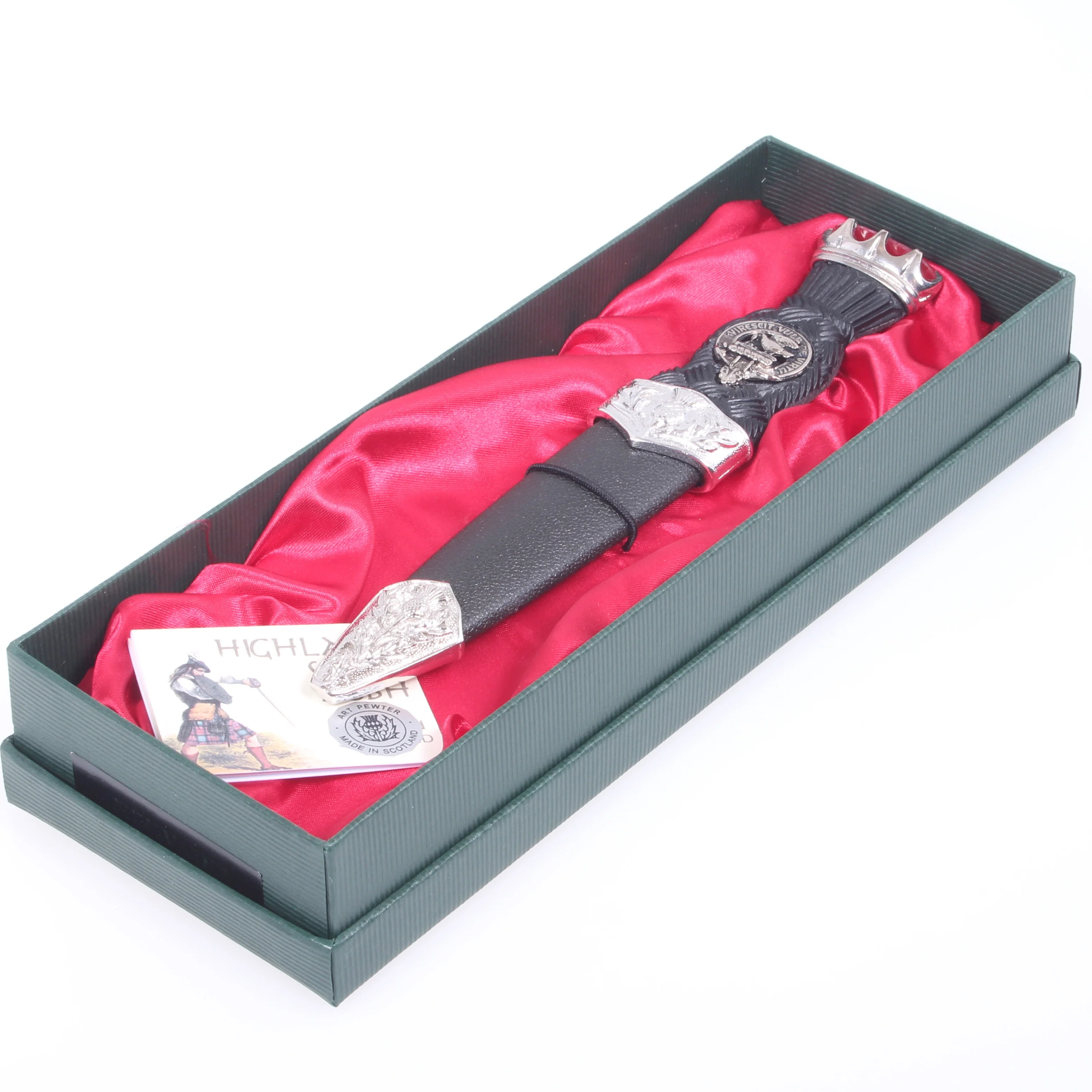 Stewart Clan Crest Stone Top Thistle Design Sgian Dubh