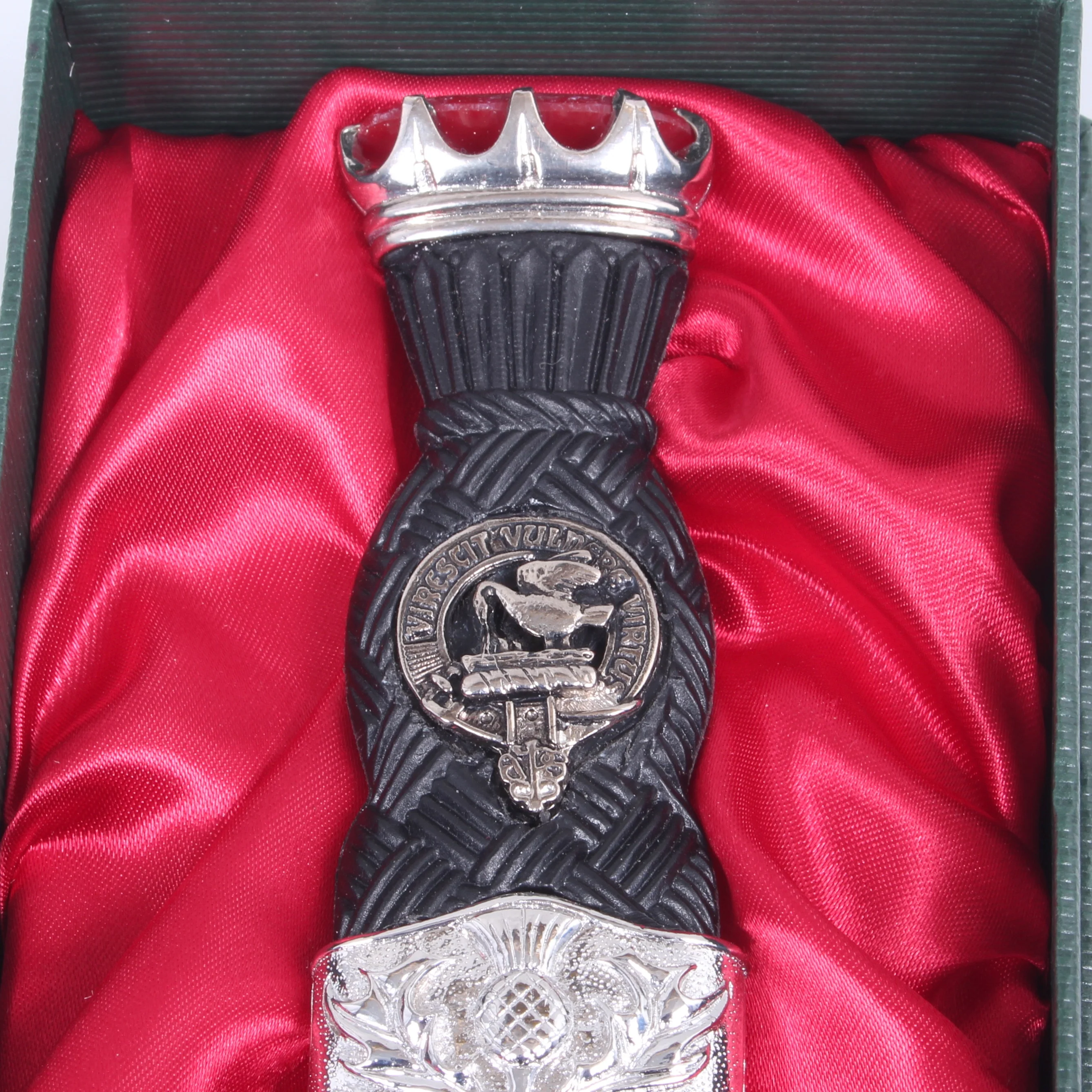 Stewart Clan Crest Stone Top Thistle Design Sgian Dubh - Image 2