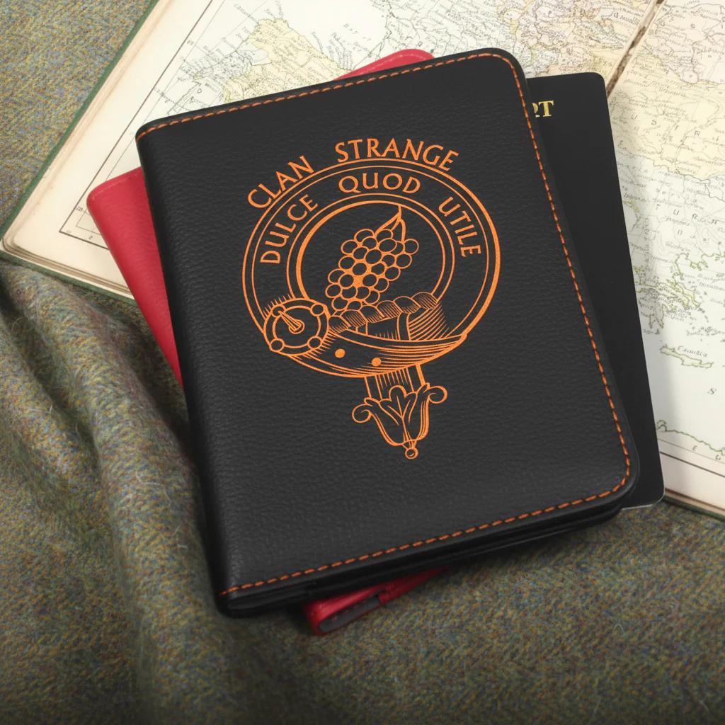 Strange Clan Crest Leather Passport Cover