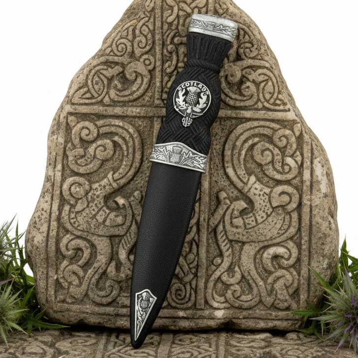 Thistle Pattern Top Clan Crest Sgian Dubh