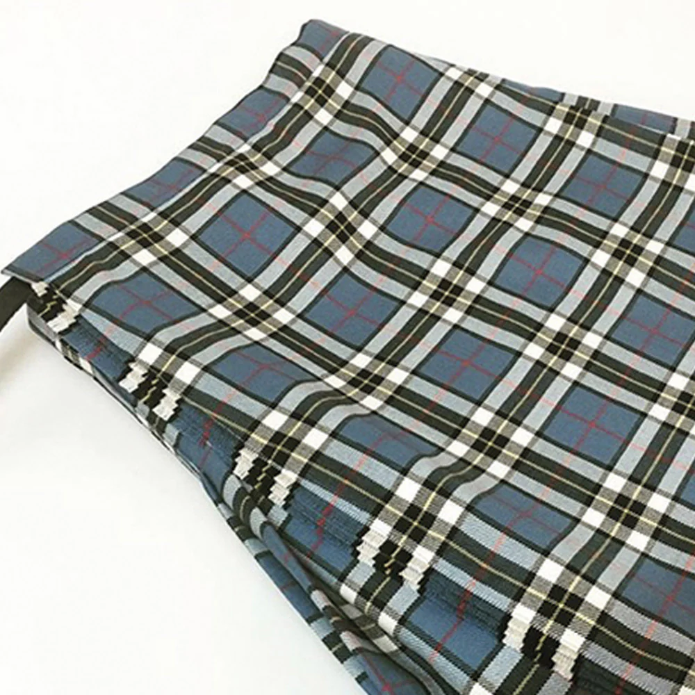 Thomson Blue Polyviscose Kilted Skirt - Image 4