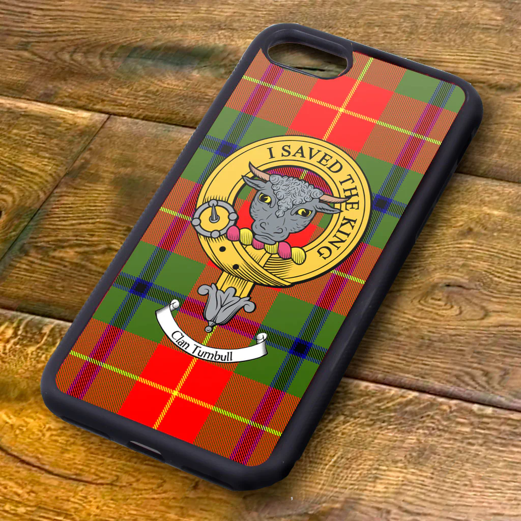 Turnbull Tartan and Clan Crest iPhone Rubber Case