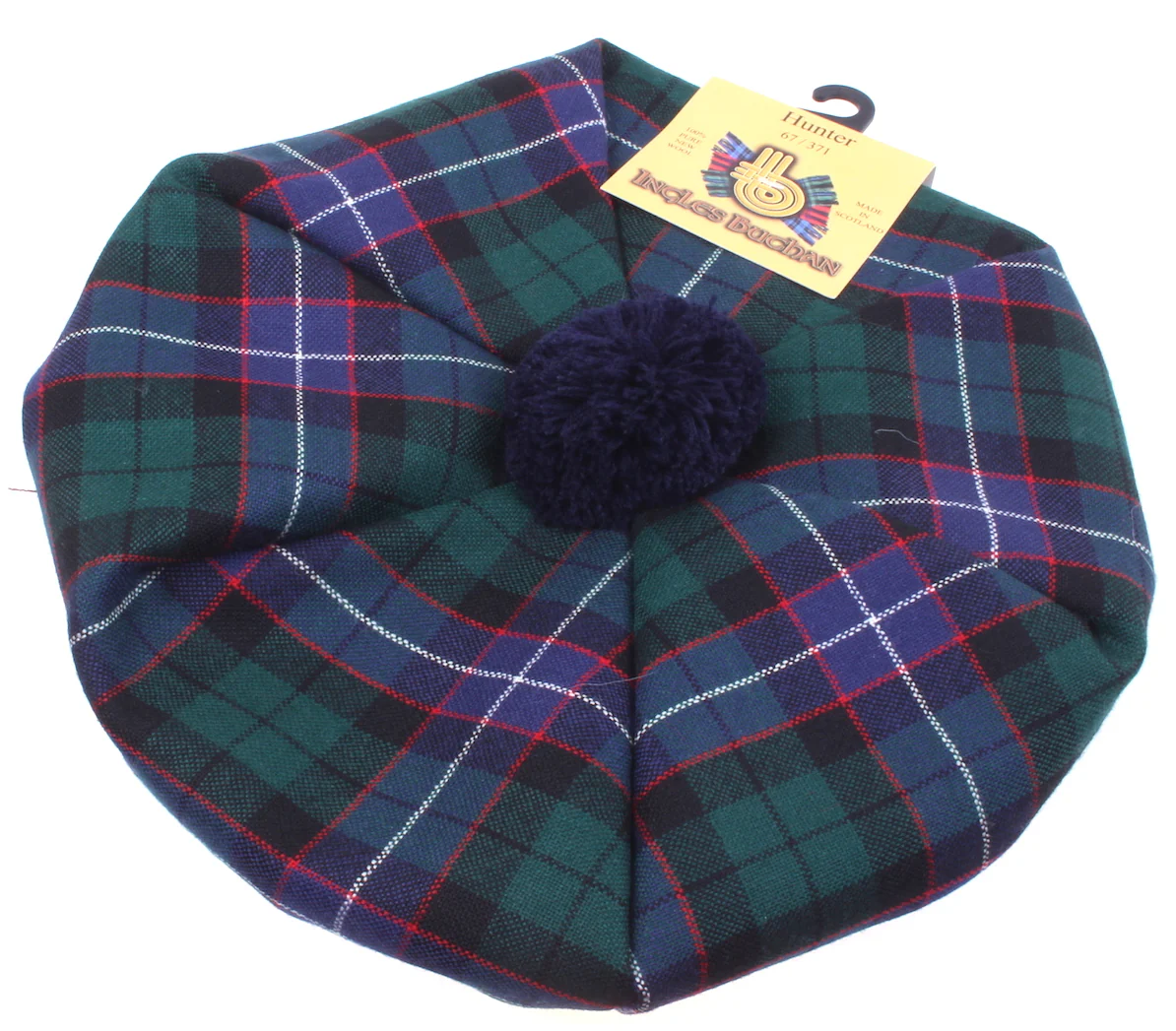 Unisex Wool Tam in Hunter Modern Tartan - Image 2