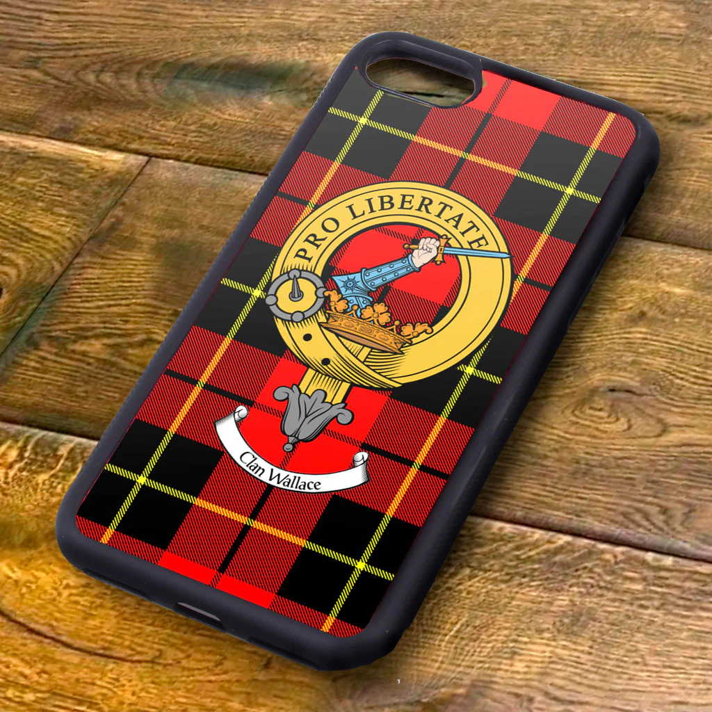 Wallace Tartan and Clan Crest iPhone Rubber Case